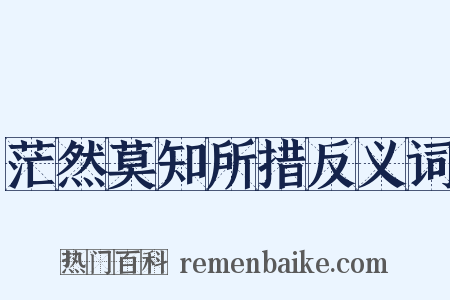 茫然莫知所措反义词是什么意思的图片